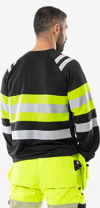 High vis Green funkcjonalna T-shirt z długim rękawem klasy 1 7881 GPST 6 Fristads