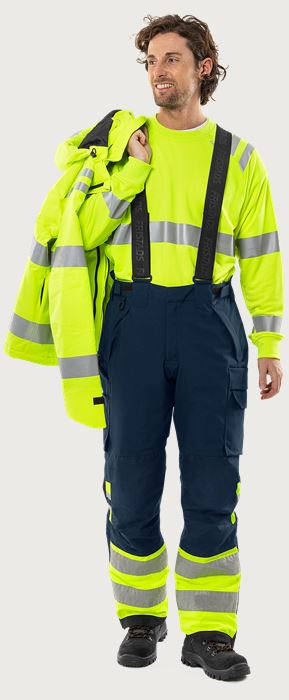 High vis Green stretch winter trousers class 1 2681 GLPS Fristads Medium