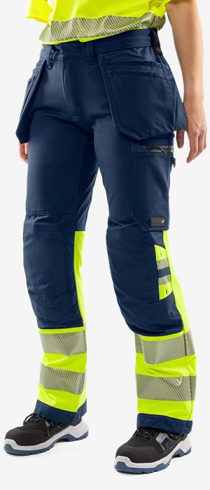High vis Green rakentajan stretch housut naisten lk 1 2663 GSTP Fristads Medium