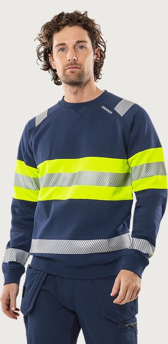 High vis Green stretch sweatshirt class 1 7530 GKC Fristads Medium