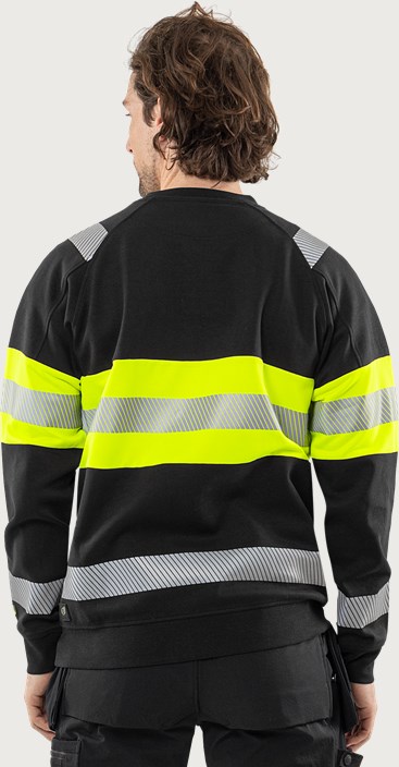 High Vis Green Stretch-Sweatshirt Kl 1 7530 GKC 2 Fristads