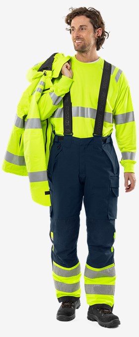 High vis Green stretch winter trousers class 1 2681 GLPS 6 Fristads