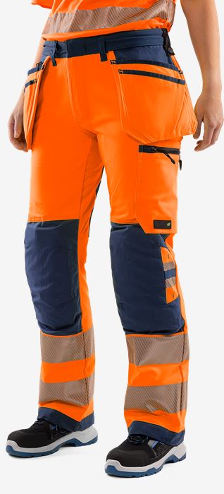 High vis Green rakentajan stretch housut naisten lk 2 2664 GSTP Fristads Medium