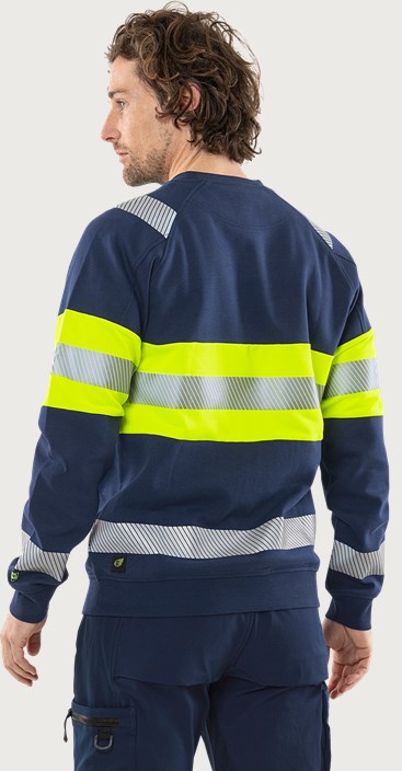 High Vis Green Stretch-Sweatshirt Kl 1 7530 GKC 2 Fristads