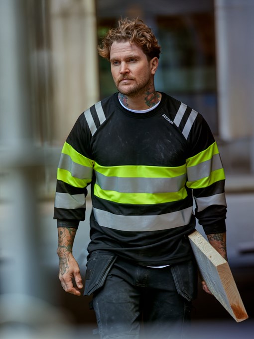 High vis Green funkcjonalna T-shirt z długim rękawem klasy 1 7881 GPST 8 Fristads