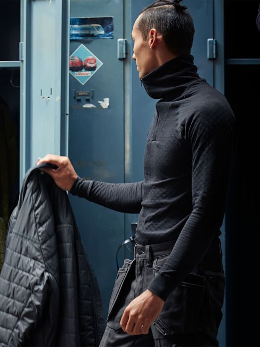 T-shirt lange mouwen met korte rits 742 PC Fristads Medium