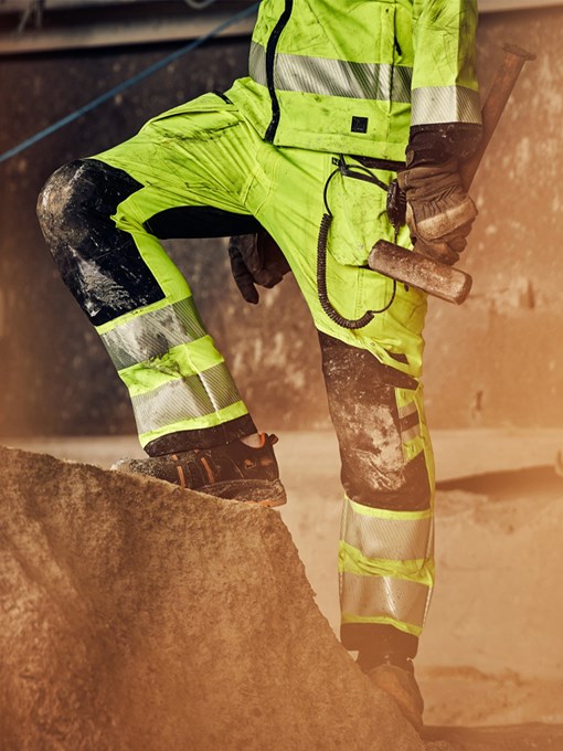 Spodnie rzemieślnicze ze stretczem high vis klasy 2 Green 2644 GSTP 3 Fristads