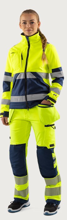 High vis Green håndværker stretchbuks dame klasse 2 2664 GSTP 2 Fristads