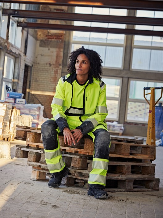 High vis Green stretchjakke klasse 3 4647 GSTP 3 Fristads