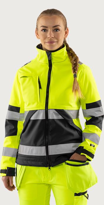 High vis softshell jacket woman class 2 4183 WYH Fristads Medium