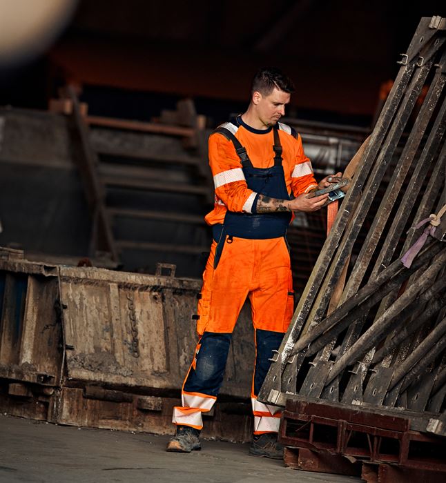 High vis Green stretch bib'n'brace class 2 1031 GSTP Fristads Medium