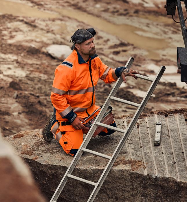 High vis Green stretch jacket class 3 4647 GSTP Fristads Medium