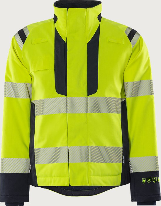 Flamestat Green high vis stretch winter jacket class 3 4942 GFS 1 Fristads