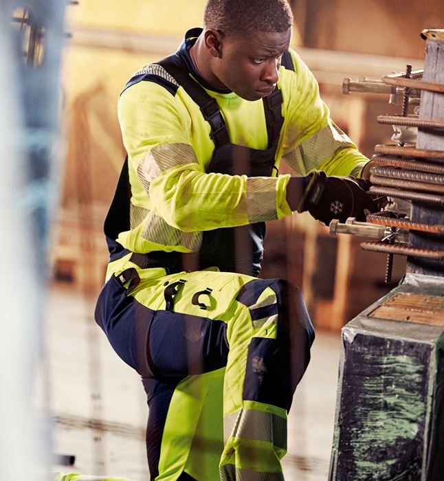 High vis Green stretch bib'n'brace class 2 1031 GSTP Fristads Medium