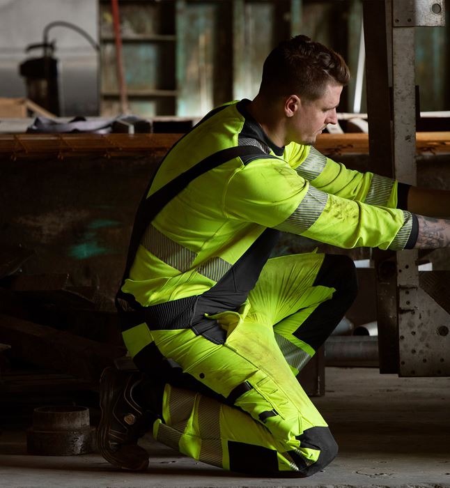 High vis Green stretch bib'n'brace class 2 1031 GSTP Fristads Medium