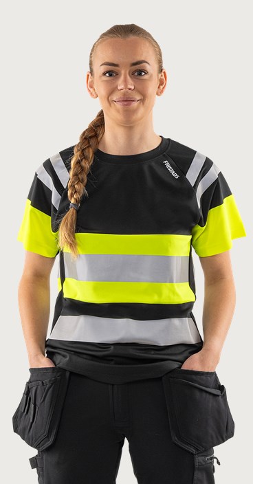 High vis Green T-shirt funkcjonalna klasy 1 7880 GPST, męska i damska 3 Fristads