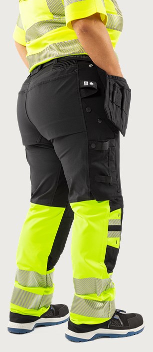 High vis Green håndværker stretchbukser klasse 1 dame 2663 GSTP 4 Fristads