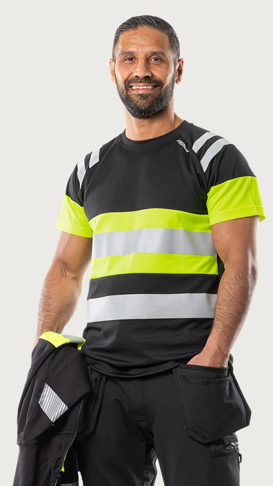 High vis Green T-shirt funkcjonalna klasy 1 7880 GPST, męska i damska 2 Fristads