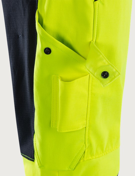 Flamestat Green high vis craftsman stretch trousers class 2 2952 GFS 6 Fristads