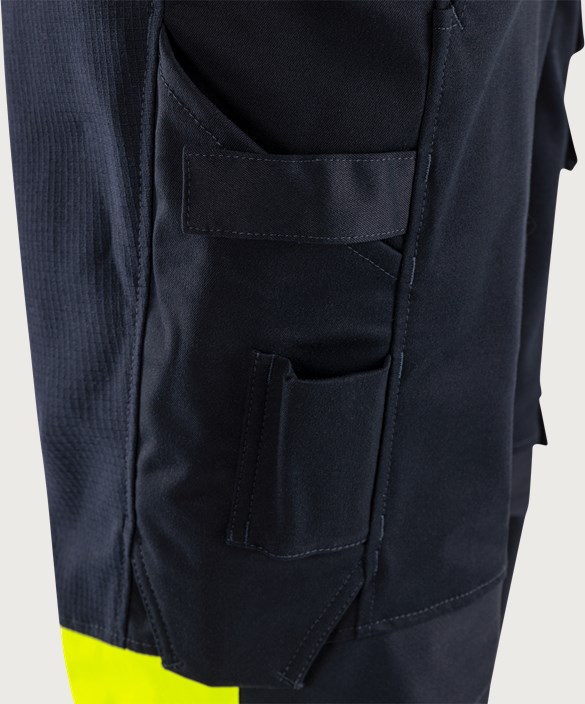 Flamestat Green high vis craftsman stretch trousers class 1 2950 GFS 6 Fristads