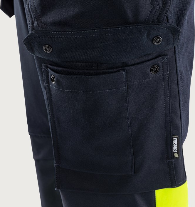 Flamestat Green high vis craftsman stretch trousers class 1 2950 GFS 5 Fristads