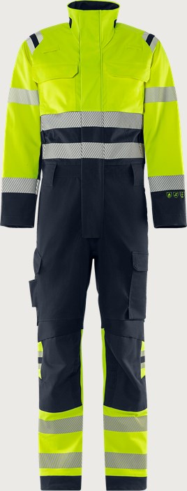 Flamestat Green high vis stretch overall klasse 3 8950 GFS 1 Fristads