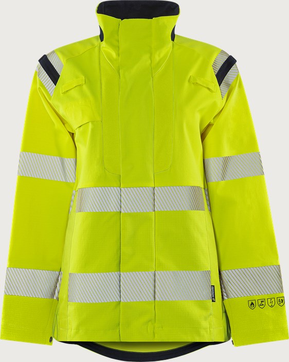 Flamestat Green high vis stretch jacket woman class 3 4941 GFS 2 Fristads