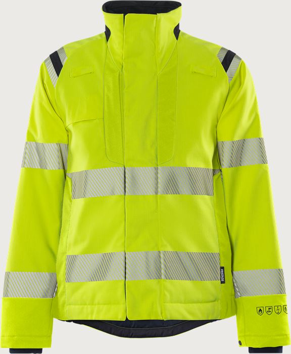 Flamestat Green high vis stretch winter jacket woman class 3 4943 GFS Fristads Medium