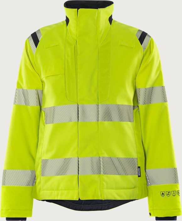 Flamestat Green high vis stretch winter jacket woman class 3 4943 GFS 2 Fristads