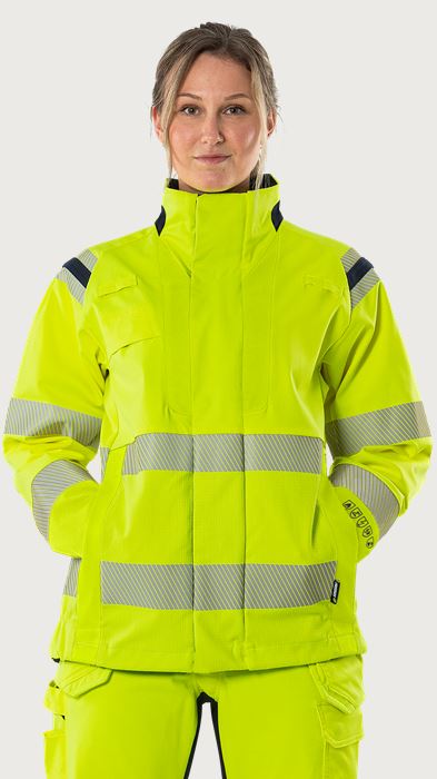 Flamestat Green high vis stretch winter jacket woman class 3 4943 GFS Fristads Medium